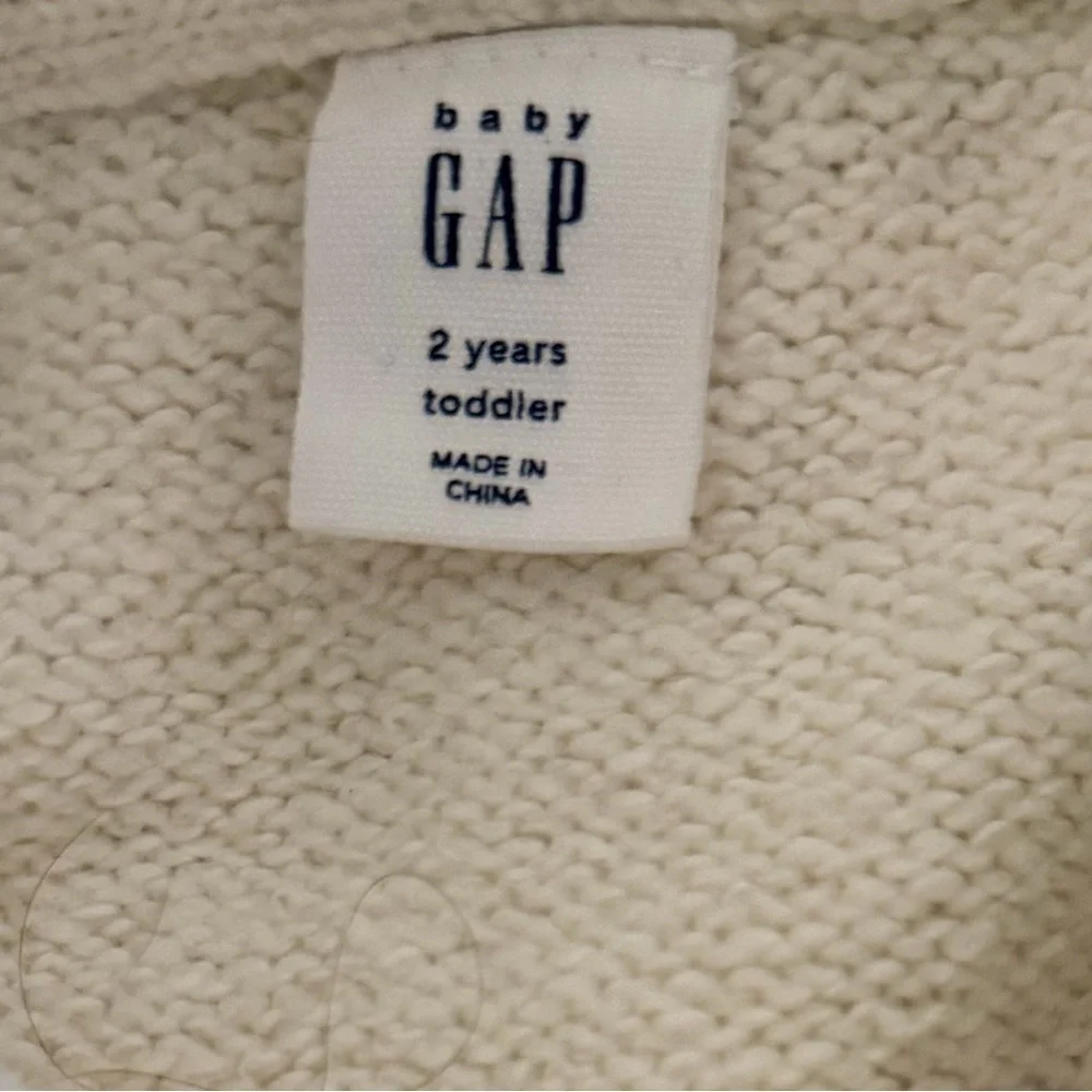 GAP Girls Cream Cardigan with Faux Fur Trim